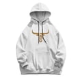 thumbnail image 4 of Valora Men Winter Outfit Product Category Men's Hoodies Sweatshirts — Men’s Casual Bull Head Graphic Drawstring Hoodie Comfortable Blend Pullover Sweatshirt for Everyday Wear White S, 4 of 5