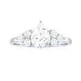 thumbnail image 5 of Rosec Jewels Certified Moissanite Pear Shape Engagement Ring 1 Carat - Designer Ring - 6X8 mm - D-VS1 Quality, 10K White Gold, US 5.00, 5 of 9