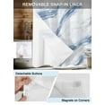 thumbnail image 3 of No Hook Cloth Fabric Shower Curtain with Snap in Liner, Blue Grey Marble Waterproof Shower Curtains Set with See Through Top Window, Vintage Abstract Modern Art Crack Bath Curtains Shower 36"x78", 3 of 6