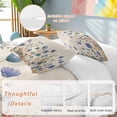 thumbnail image 2 of 3 Piece Blue Teal Spring Floral Duvet Cover Set California King,Microfiber Comforter/Quilt Cover with Corner Ties and 2 Pillowcases,Watercolor Botanical Summer Flowers Bedding with Zipper Closure, 2 of 8