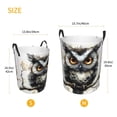 thumbnail image 3 of Balery Whimsical Owl On Branch Cesta de ropa redonda con asas, impermeable, independiente, para ropa, juguetes, dormitorio y familia-Small, 3 of 6