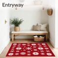 thumbnail image 3 of ODIKA 2'x3' Machine Washable Non-Slip Area Rug, Nordic Jubilee Captivating Household Enhancement High Traffic Rug with Pad, Red, 632584, 3 of 8