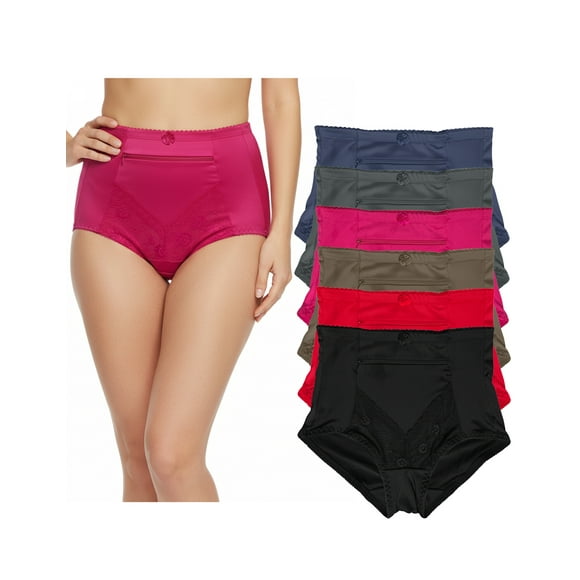 Pack de 6 Pantaletas a la cintura para Mujer Bolsa con Cierre al frente