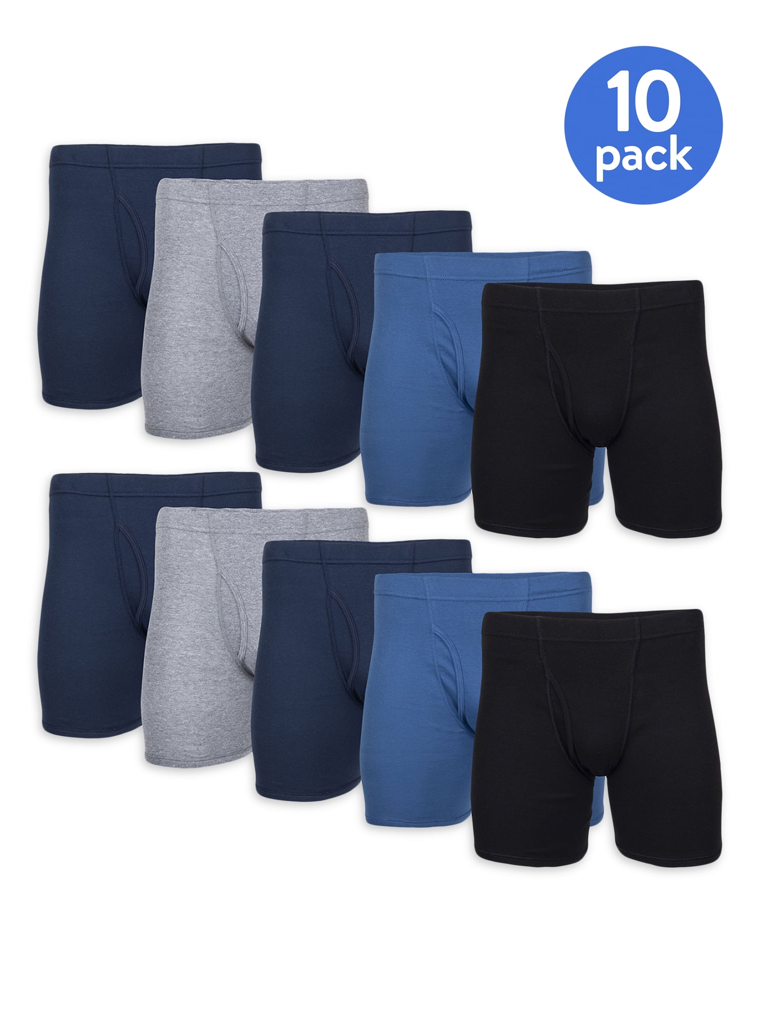 Blu Apparel Herren Boxershorts 3 oder 10 Pk Unterwäsche Shorts Schwarz Stretch 