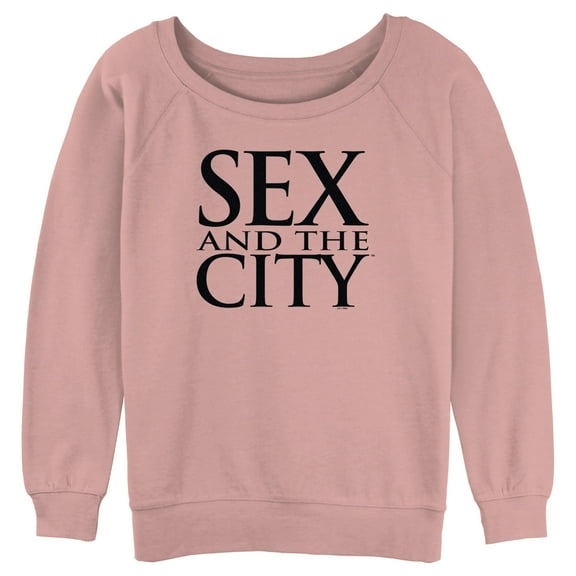 Junior's Sex and the City Classic Text Logo Sweatshirt Desert Pink Small