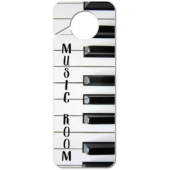 Music Room Piano Keys Plastic Door Knob Hanger Sign