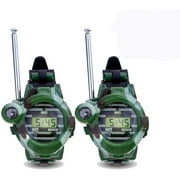 NOGIS 2 Pieces Walkie Talkies Watch 7 in 1 with Flashlight Two-Way Radio Long Range Walky Talky Watches Army Toys Gadgets Interphone Toy Game for Boys and Girls