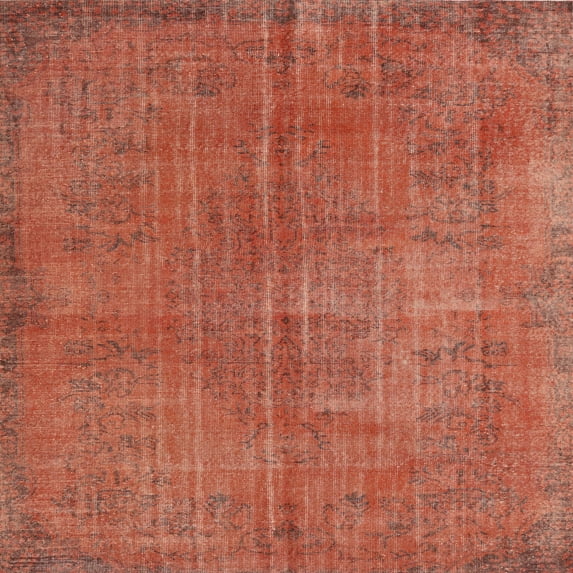 Ahgly Company Machine Washable Indoor Square Traditional Lava Red Area Rugs, 5' Square