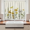 thumbnail image 2 of Ambesonne Spring Kitchen Curtains, Dot Winged Butterflies, 55"x39", Earth Yellow Pale Green, 2 of 3