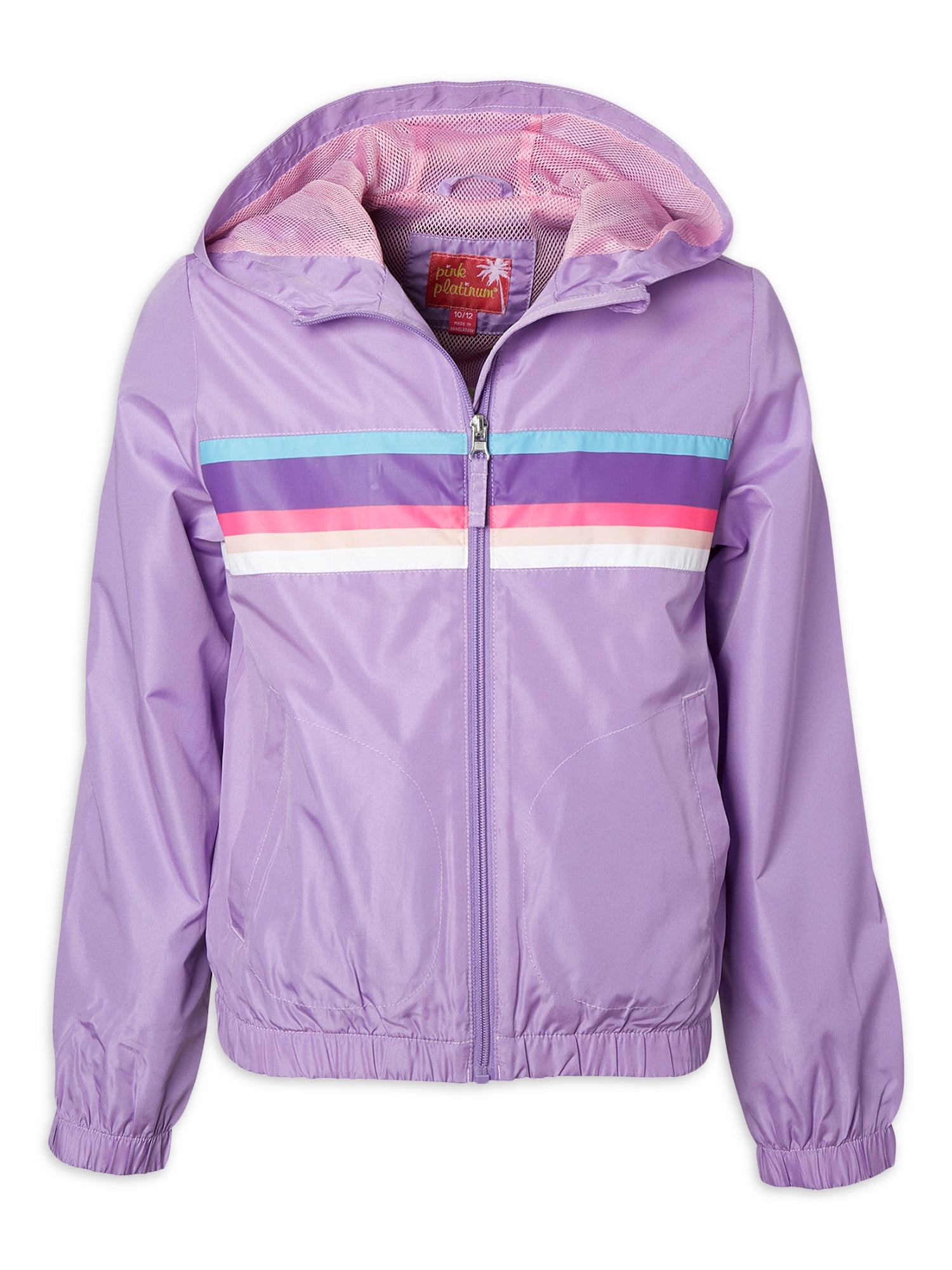 Pink Platinum Toddler Girls' Solid Windbreaker Jacket with Hood, Size