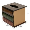 thumbnail image 4 of Crafted Classical Retro Wooden Antique Book Cover, Square Tissue Box Holder Dispenser | Fun & Decorative Kleenex Cover Case for Home, Office, Car, Kitchen, Bathroom, Living Room | Unique Gift Idea, 4 of 5