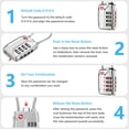 thumbnail image 5 of Rirool 2 Pack TSA Approved Luggage Locks, 4 Digit Combination Travel Cable Locks with Resettable Code, Zinc Alloy Padlocks for Suitcase, Backpack, Gym Locker & Toolbox, Silver, 5 of 8