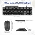 (2PACK) Wired Keyboard and Mouse, RK203 Ultra Full Size Slim USB Basic
