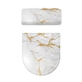 thumbnail image 2 of HELLHERO 2 Pcs Set Toilet Seat Cover Elastic Bottom Elastic Fabric, Soft, Toilet, White and Gold Marble Pattern, 2 of 8