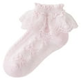 thumbnail image 2 of Fancifize Toddler Girls Ruffle Socks Infant Baby Eyelet Frilly Lace Princess Sock Fancy Dress Socks Ankle Cotton Dress Socks for Little/Big Kids 1-13 Years, 2 of 8