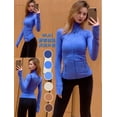 thumbnail image 1 of Chaqueta deportiva para mujer, corte ajustado, elástica, para correr, yoga, fitness, manga larga, 1 of 6