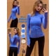 thumbnail image 1 of Chaqueta deportiva para mujer, corte ajustado, elástica, para correr, yoga, fitness, manga larga, 1 of 6