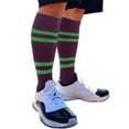 thumbnail image 3 of Couver Cotton Purple Striped Softball Baseball Sports Knee High Tube Socks, Bright Green Medium, 3 of 7