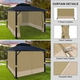 thumbnail image 5 of Aoodor 10' x 12' Gazebo Curtain Set Protecting Privacy Side Walls 4 Panels, Curtain Only - Khaki and Sand Yellow, 5 of 10