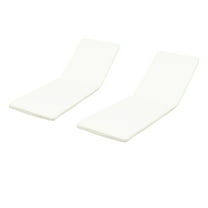 GDF Studio Teresa Outdoor Water Resistant Fabric Chaise Lounge Cushions, Set of 2, Cream