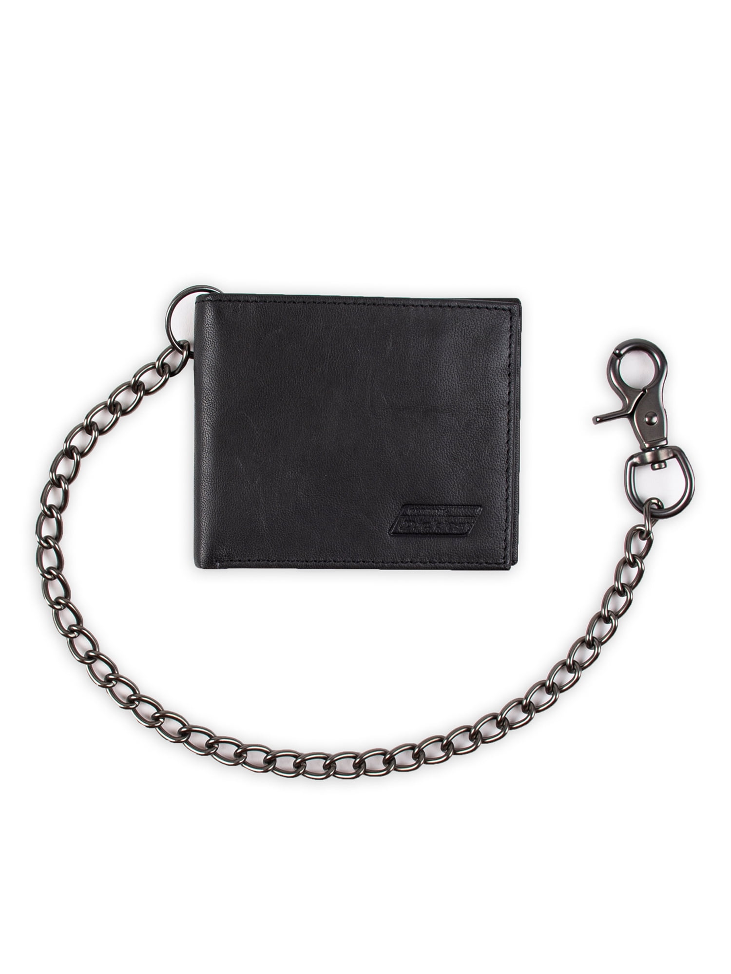Genuine Dickies Men's Adult Slimfold Wallet with Chain Strap Black