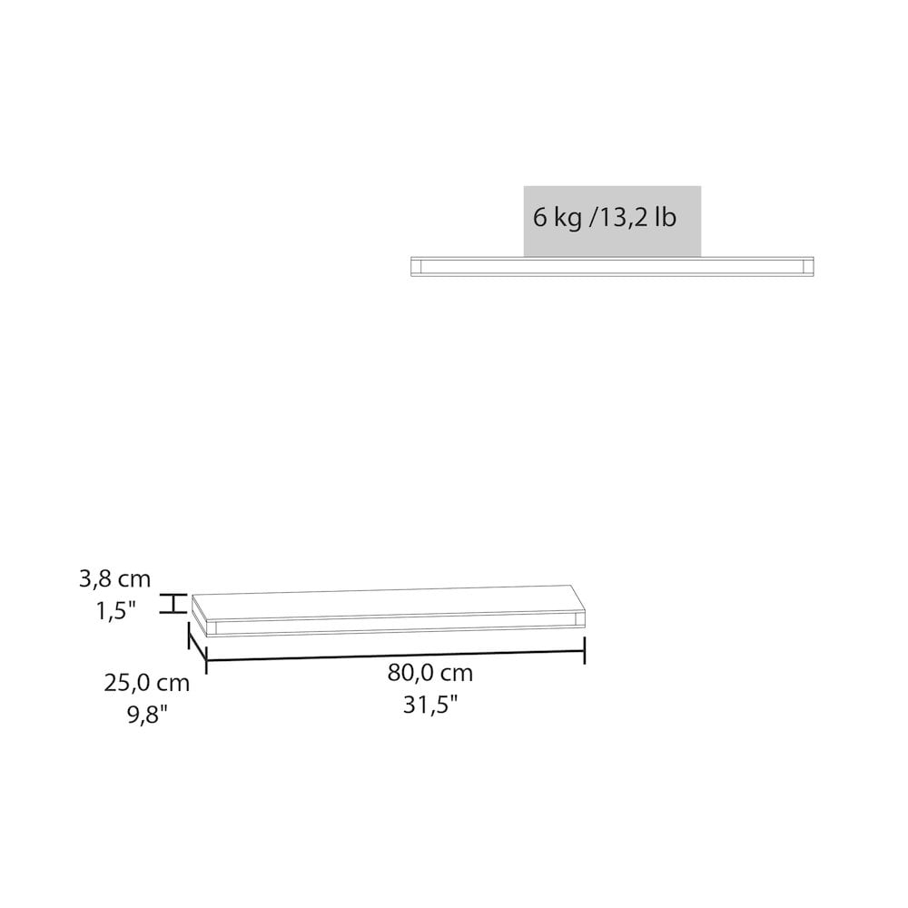 Ecco 31.5" Wide Floating Shelves  Set of 2 Engineered Wood Pine