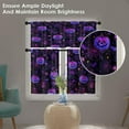 thumbnail image 5 of Purple Ghost Spider Kitchen Curtains with Valance and Tier Sets 36 Inch, 3 Pieces Halloween Cute Rod Pocket Drapes Window Treatment Curtains for Kitchen Over Sink Dining Room Decor, 5 of 6
