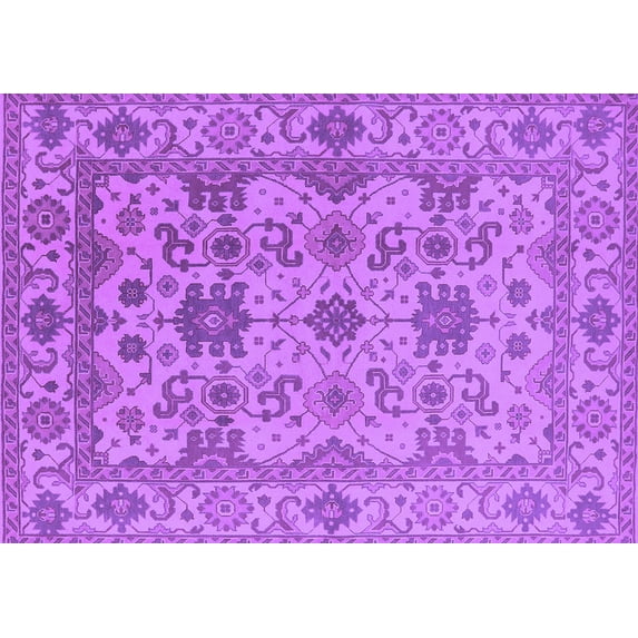 Ahgly Company Indoor Rectangle Oriental Purple Traditional Area Rugs, 8' x 10'