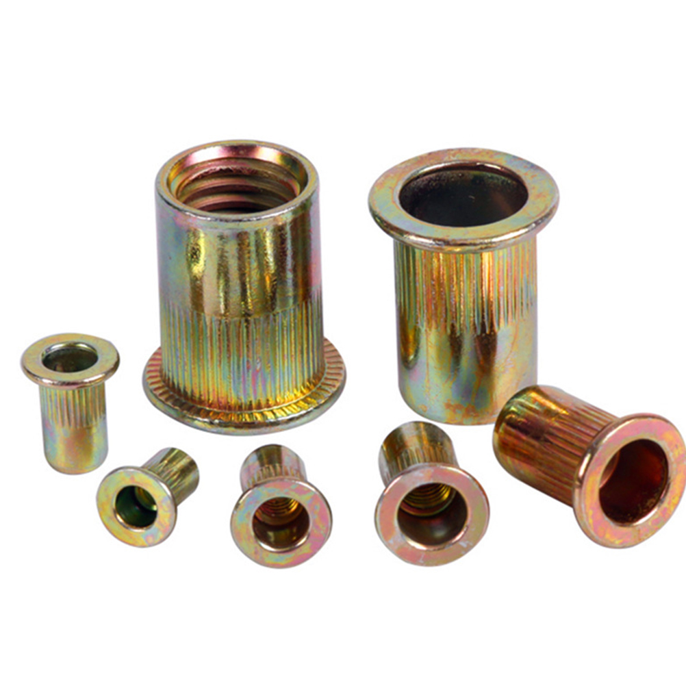 Steel Insert Rivet Nuts Metric Assortment Kit Knurled Parts Color Zinc Plating Short Hair White