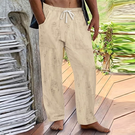 Muscularfit Active Athletic Casual Mens Pants Palazzo Active Fit Drawstring Gym Pants with Pockets Pants Low Rise Mens Casual Pants Straight-Leg Yellow Size XXXL