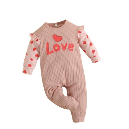 

Toddler Baby Girl Clothes Infant Girl Outfits Long Sleeve Romper One Piece Jumpsuit Headband 2PCS Clothing Set Pink 6-9 Months