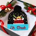 thumbnail image 1 of Gorro Navideño Led de Papá Noel con Pompón de Pelo, Tejido de Punto, Cálido, con Protección para Las Orejas, de Lana | Material Acrílico Multicolor | Tamaño: 21 X 20 X 1 Cm | Decoración Festiva | 1 U, 1 of 6