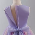 thumbnail image 5 of IBTOM CASTLE Flower Girl Sparkly Sequins Shiny Butterfly Formal Wedding Tulle Dress Junior Pageant First Communion Easter Princess Party Birthday Ball Gown 3-4T Rainbow Purple, 5 of 7