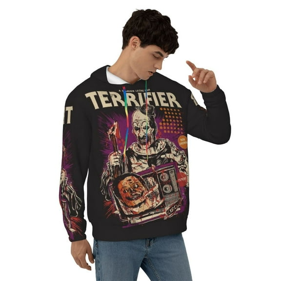 Art The Clown Hoodie Lightweight Pullover Halloween Graphic Hooded Sweatshirt for Women Men with Pocket Small