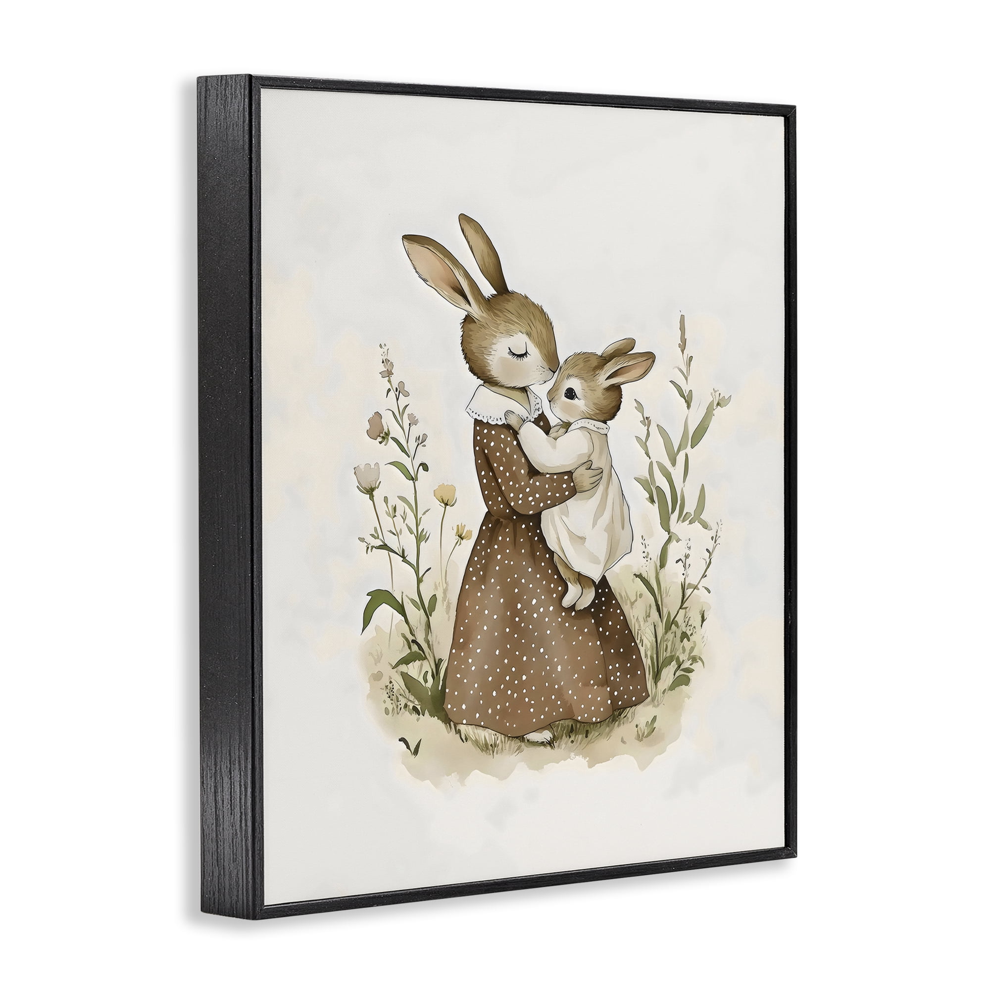 Stupell Industries A Mother's Love Rabbits Black Framed Giclee Art, design by Arlington Prints