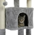 thumbnail image 5 of Pet-Story 28.4 Inches Small Cat Tree for Indoor Cats Polyester Plush Cat Tower with Beige Condos, Spacious Perch,Scratching Sisal Posts Plush-covered posts Gray, 5 of 6
