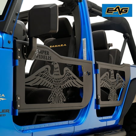 EAG USMC Tubular Door with Side View Mirror Fit for 07-18 Wrangler JK 4 Door