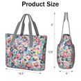 thumbnail image 3 of Tote Bag for Women - Pioneer Flower Shoulder Bag - Large Utility Work Duffle Bag with Zipper Handbag for Travel, Work, Sprots, 3 of 5