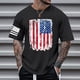 thumbnail image 2 of Playeras Negras Hombre Algodon Camiseta Con Estampado Digital 2D Para Hombre, Camiseta De Manga Corta Con Solapa Superior, 2 of 5