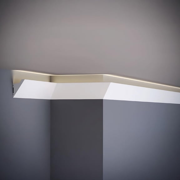 7-Piece 94.5″ (55.12 ft) LED Baseboard & Crown Molding with Duct Kit for Seamless Ambient Home Accent Lighting | Waterproof Channel for Easy LED Strip Installation (Baseboard Molding | ASL-004-A)