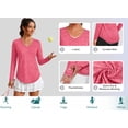 thumbnail image 4 of Rosvigor Womens Workout Tops V Neck Tee Shirts Quick Dry Long Sleeve Shirts for Women Loose Activewear Tops for Yoga Running Gym, 4 of 8