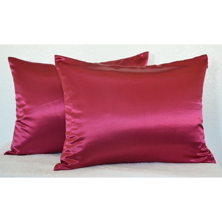 Nascar Standard Pillowcase Aiking Home 350TC Bridal satin Pillow Cases, Zipper Closure (Pack of 2), Size 20''x26'', Standard-Burgundy ()
