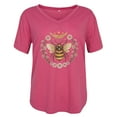 thumbnail image 3 of Pompotops Mode Femmes T-Shirt Imprimé Col Rond Manches Courtes Tee Décontracté Blouse, 3 of 4
