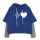 thumbnail image 1 of Sudadera cómoda para mujer Gibobby patchwork informal con cordón grueso capucha blusa top Azul L, 1 of 4