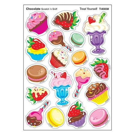 Trend Enterprises T-83038 Treat Yourself & Chocolate Scratch N Sniff Stinky Stickers, Mixed