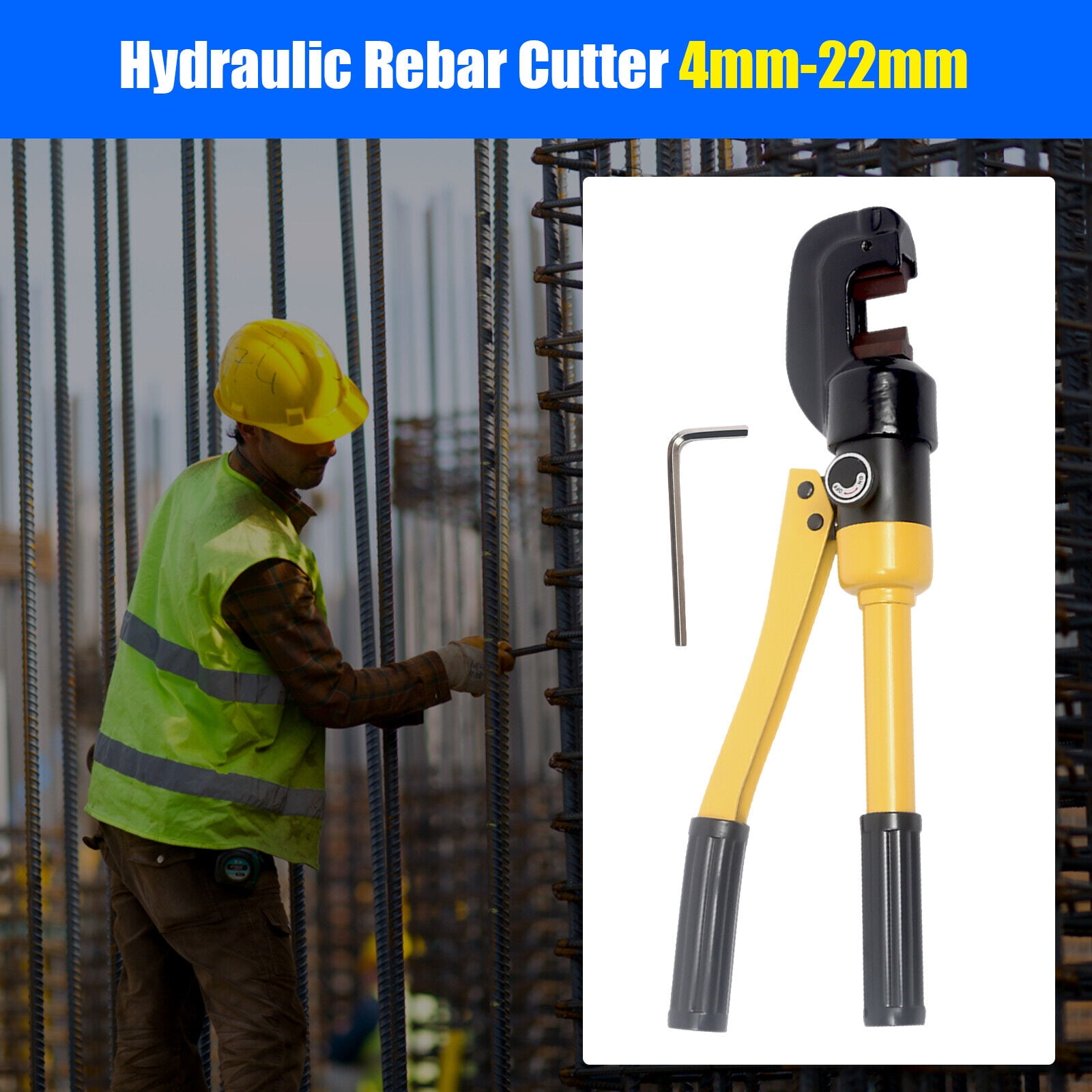 Hydraulic Rebar Cutter Steel Bolt Chain Cutting Tool 22mm 12 Ton with Box HY-22