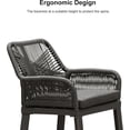 thumbnail image 3 of PURPLE LEAF Outdoor 29" Bar Stools Set of 2, Outdoor and Indoor, Garden, Patio Bar Height Chair with Cushion, Grey, 3 of 9