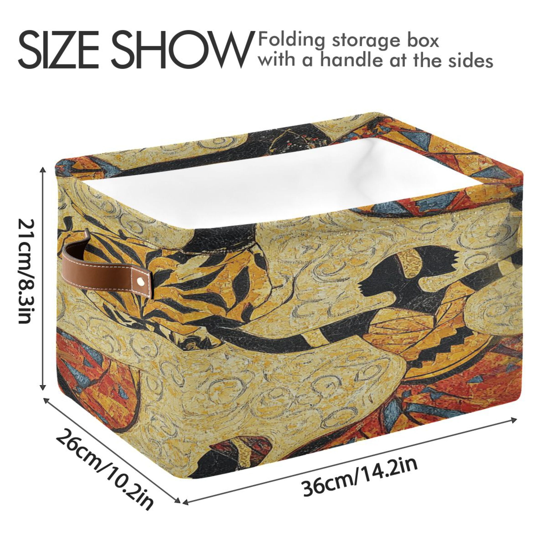 African Faces Decorative Foldable Storage Basket,Canvas Fabric Foldable Storage Bins with Handles Open Home Storage Bins Boxes for Toy Book Shelf Closet Baskets