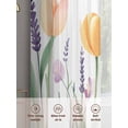 thumbnail image 6 of Pink Yellow Spring Floral Sheer Curtains 84 Inch Length 2 Panels Set, Watercolor Summer Botanical Voile Window Treatment Rod Pocket Curtains Sheers Drapes for Bedroom/Living Room/Kitchen 52"x84"x2, 6 of 7