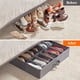 thumbnail image 5 of Juego de 4 organizadores de almacenamiento para zapatos debajo de la cama, caja plegable de tela con cubierta transparente para 48 pares de zapatos, color gris, 5 of 6